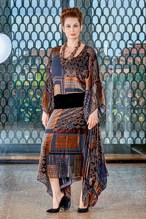 Rochie multicolora catifea MT-22